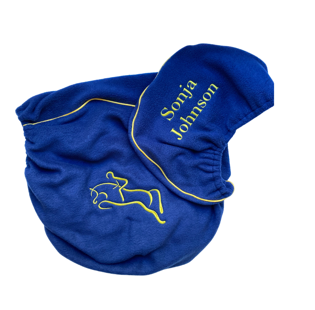 saddle cover with embroidery and name