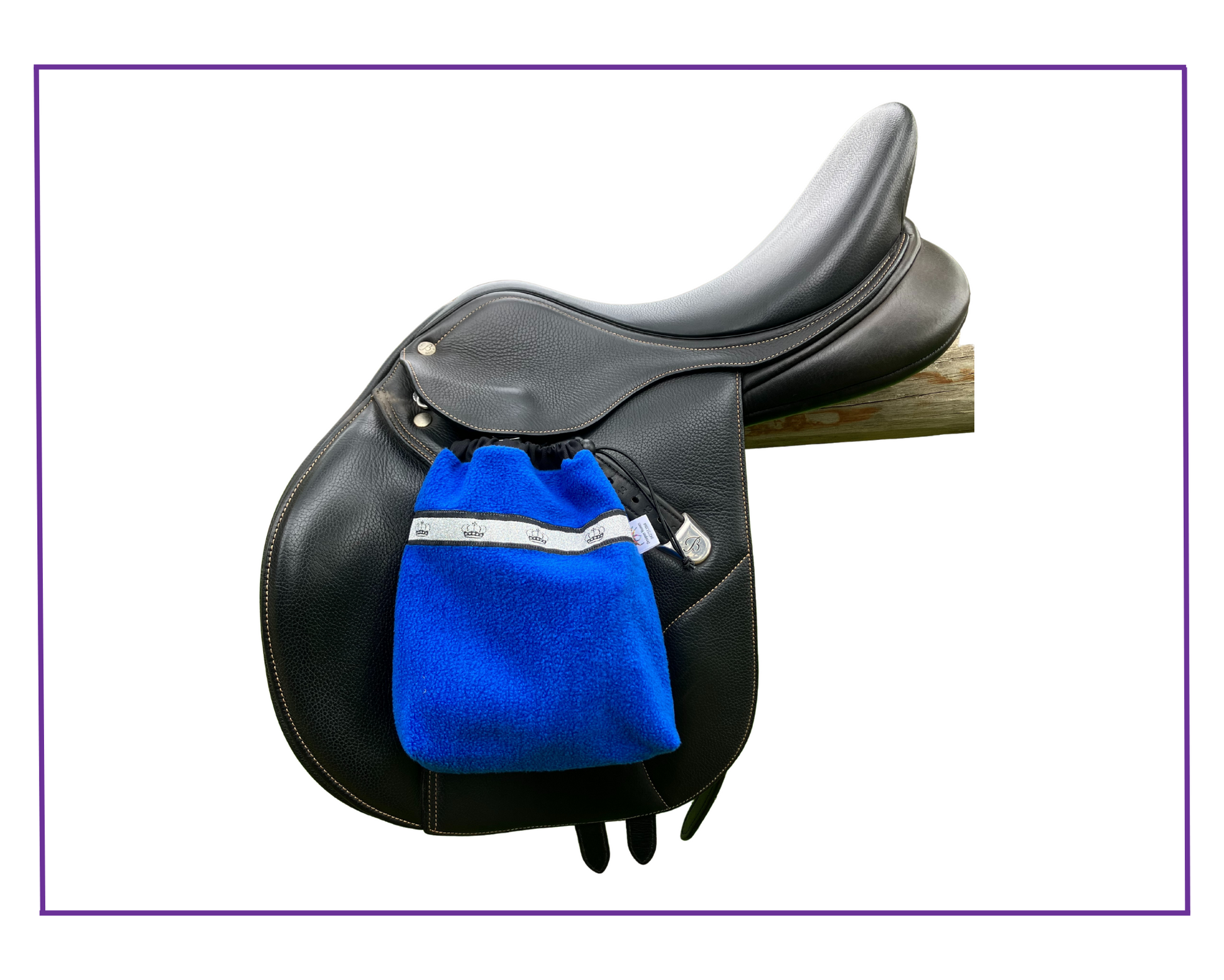 royal fleece stirrup cover with crown trim