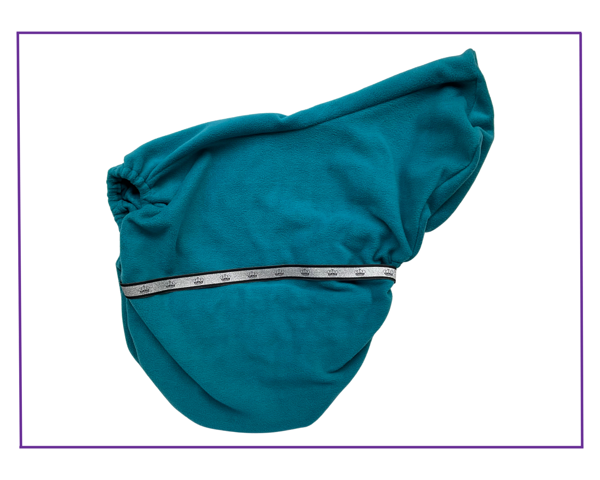 Fleece saddle cover with trim