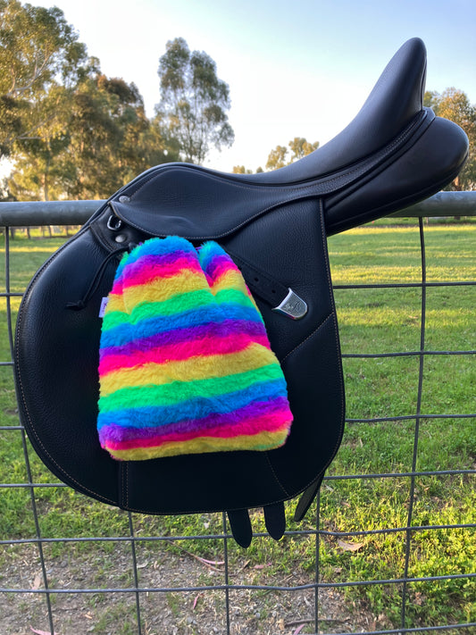 Rainbow faux fur limited fabric