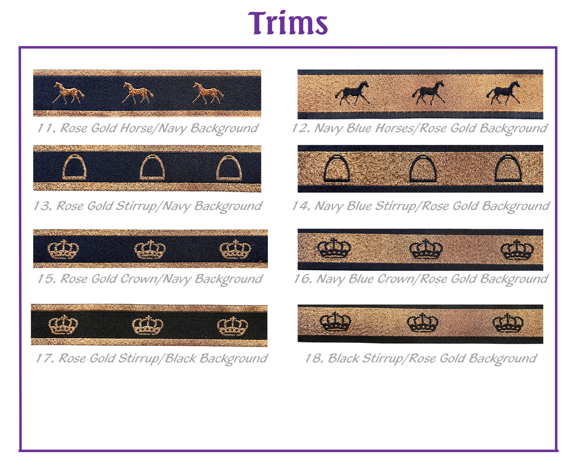 trims horse stirrup crown 